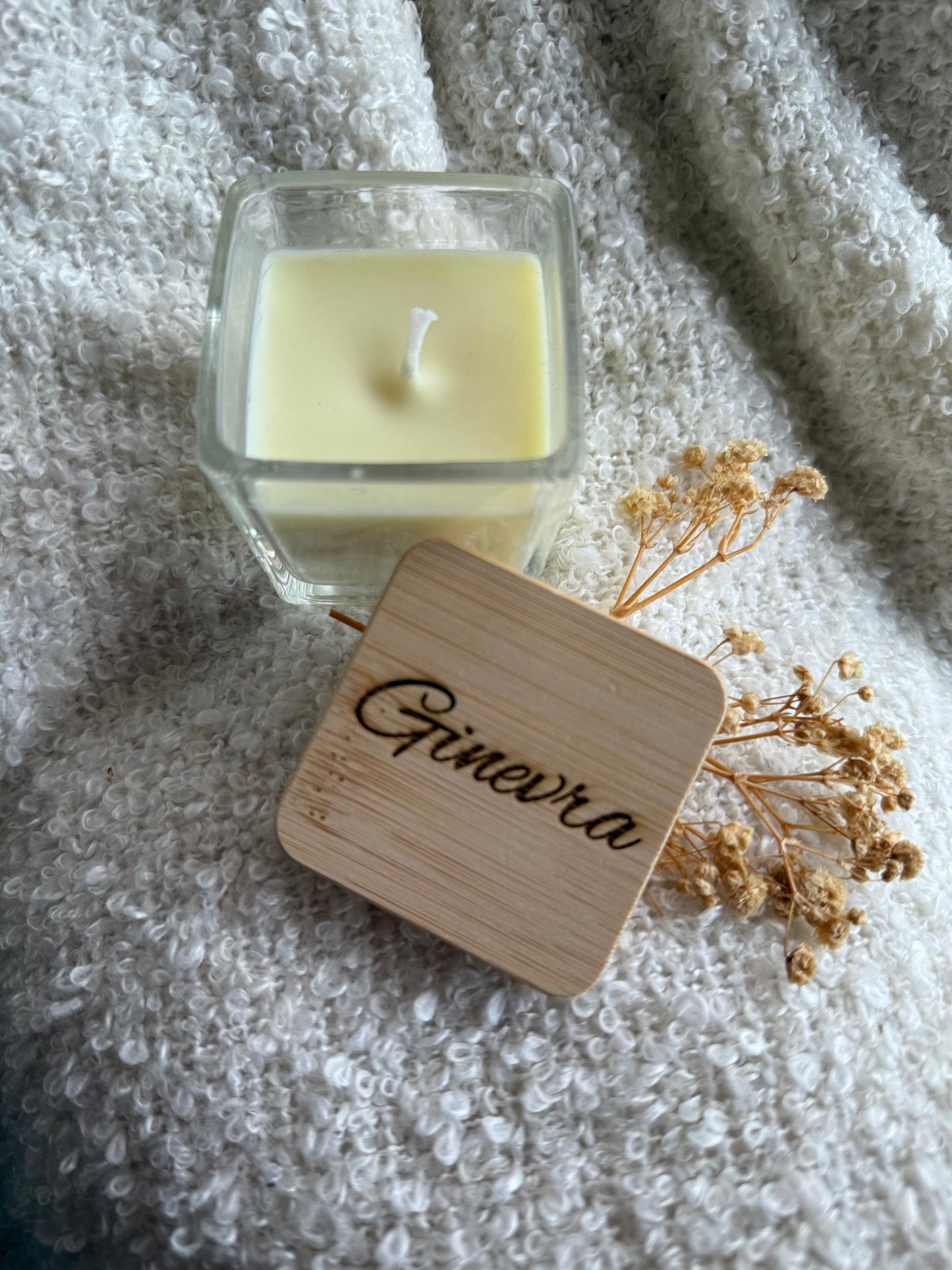 CANDELA IN LEGNO INCISO PERSONALIZZATA